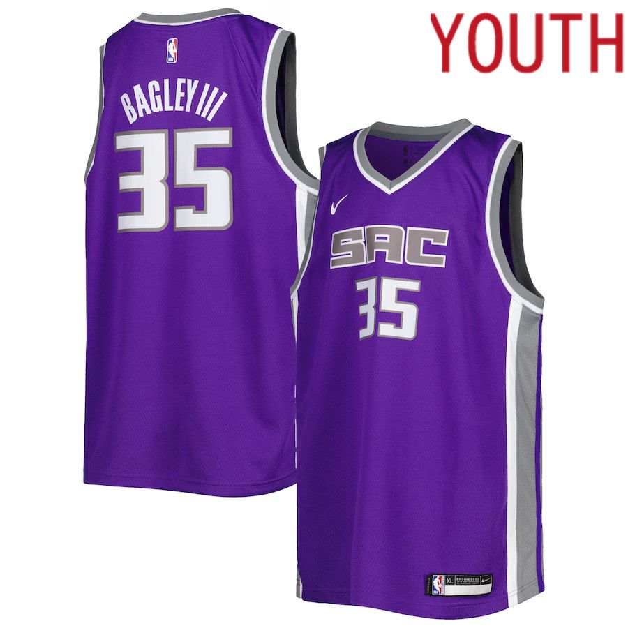 Youth Sacramento Kings 35 Marvin Bagley III Nike Purple Diamond Swingman NBA Jersey